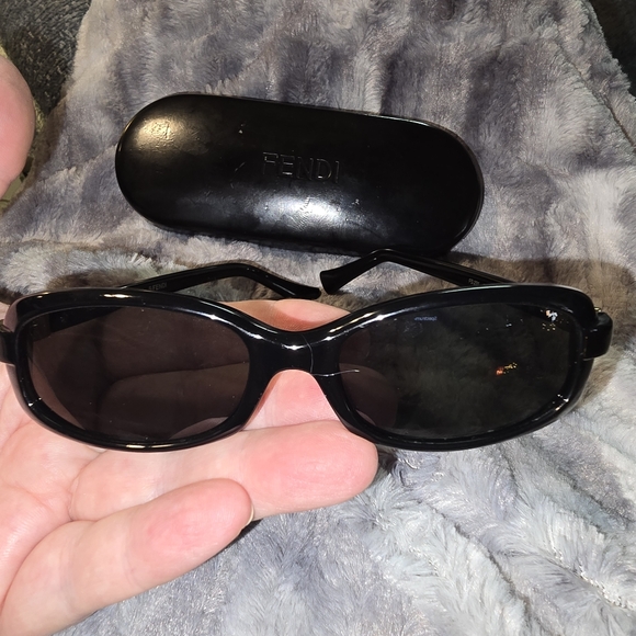 Fendi Accessories - Fendi Glossy Black Sunglasses with Case Great Condition!